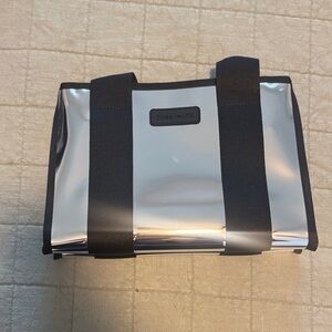 CaseMate Metallic Silver and Black Handbag